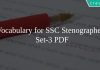 Vocabulary for SSC Stenographer Set-3 PDF