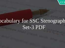 Vocabulary for SSC Stenographer Set-3 PDF