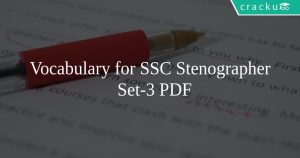 Vocabulary for SSC Stenographer Set-3 PDF