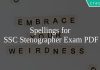 Spellings for SSC Stenographer Exam PDF