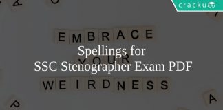 Spellings for SSC Stenographer Exam PDF