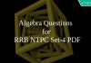 Algebra Questions for RRB NTPC Set-4 PDF