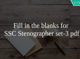 Fill in the blanks for SSC Stenographer set-3 pdf