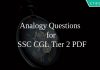 Analogy Questions for SSC CGL Tier 2 PDF