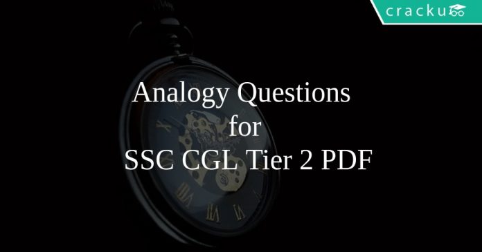 Analogy Questions for SSC CGL Tier 2 PDF