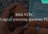 RRB NTPC Logical reasoning questions PDF