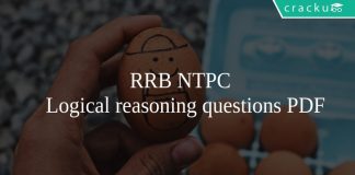 RRB NTPC Logical reasoning questions PDF