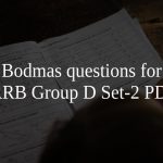 Bodmas questions for RRB Group D Set-2 PDF