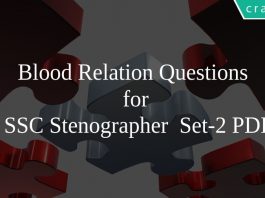 Blood Relation Questions for SSC Stenographer Set-2 PDF