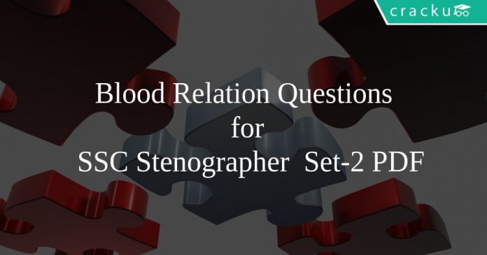 Blood Relation Questions for SSC Stenographer Set-2 PDF