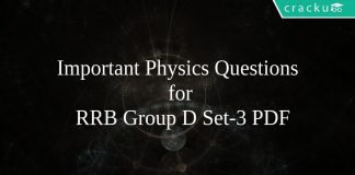 Important Physics Questions for RRB Group D Set-3 PDF