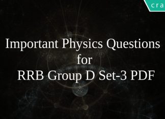 Important Physics Questions for RRB Group D Set-3 PDF