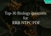 Top-30 Biology questions for RRB NTPC PDF