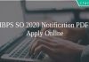 IBPS SO 2020 Notification PDF