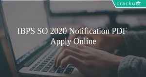 IBPS SO 2020 Notification PDF