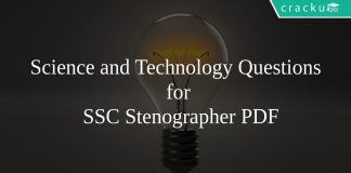 Science and Technology Questions for SSC Stenographer PDF