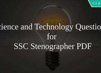 Science and Technology Questions for SSC Stenographer PDF