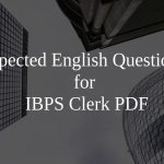 Expected English Questions for IBPS Clerk PDF