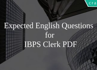 Expected English Questions for IBPS Clerk PDF