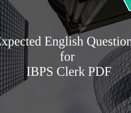 Expected English Questions for IBPS Clerk PDF