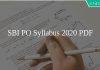 SBI PO Syllabus 2020 PDF