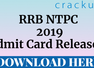 RRB NTPC 2019 Admit Card
