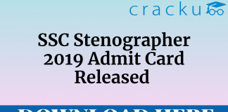ssc stenographer 2019 admit card