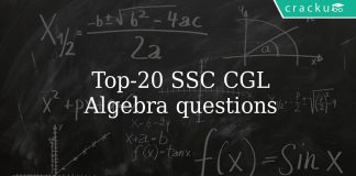Top 20 SSC CGL Algebra questions