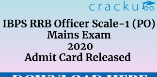 ibps rrb officer scale - 1 mains exam admit card