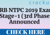 RRB NTPC 2019 3rd Phase exam