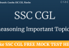 SSC CGL Reasoning important topics