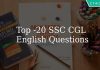 Top 20 SSC CGL English Questions