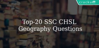 Top 20 SSC CHSL Geography Questions