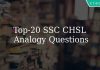 Top 20 SSC CHSL Analogy Questions