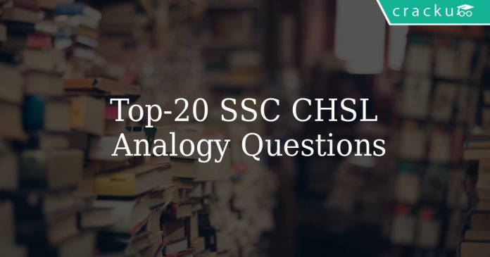 Top 20 SSC CHSL Analogy Questions