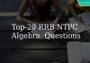 top 20 rrb ntpc algebra questions