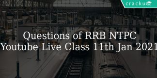Questions of RRB NTPC Youtube Live Class