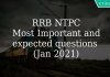RRB NTPC Most Important and expected questions