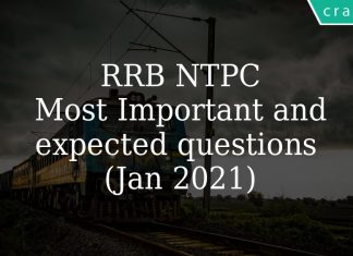 RRB NTPC Most Important and expected questions