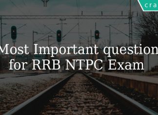 Most Important questions for RRB NTPC Exam