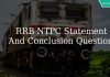 RRB NTPC Statement And Conclusions Questions