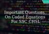 Important Questions On Coded Equations For SSC CHSL