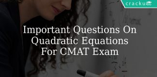 Important Questions On Quadratic Equations For CMAT Exam