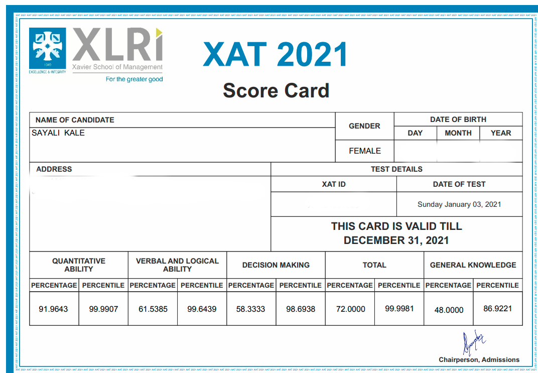 XAT 2021 results out (Download Scorecard here) Cracku