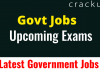 Upcoming exams for Govt Jobs