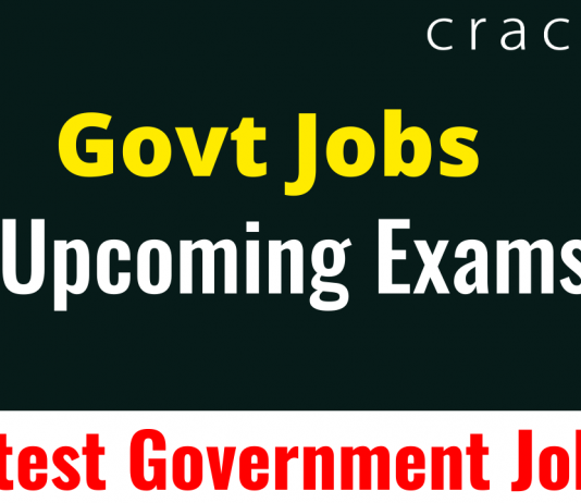 Upcoming exams for Govt Jobs