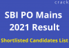 SBI PO Mains Result