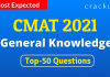 CMAT GK Top-50 Questions March 25th