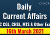 Daily current affairs March 16th 2021