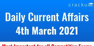 Daily current affairs March 4th 2021